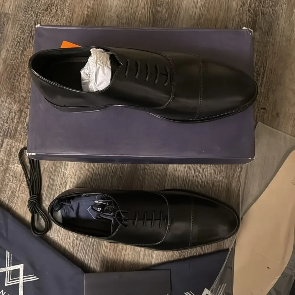 Anthony Veer Clinton Cap Toe Oxford Dress Shoes for Men Rubber Sole Size 12